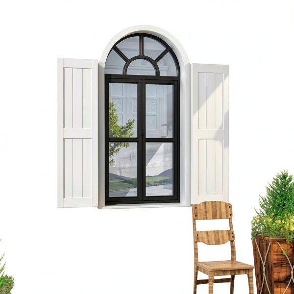 Exterior Window Shutters Ortus PP DIY White 14.5×25in Pair-6
