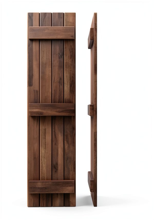 Americraft Four Board Shutters 14"W x 82"H Real Wood Unfinished-1