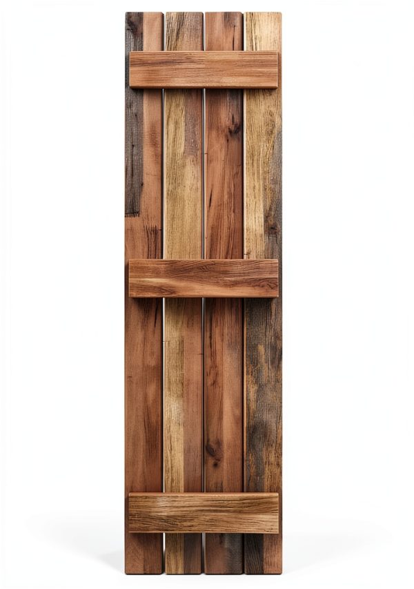Americraft Four Board Shutters 14"W x 82"H Real Wood Unfinished-4