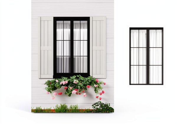 Exterior Window Shutters Ortus PP DIY White 14.5×25in Pair-2