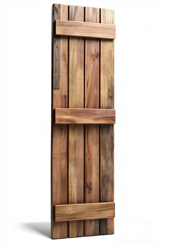 Americraft Four Board Shutters 14"W x 82"H Real Wood Unfinished-3