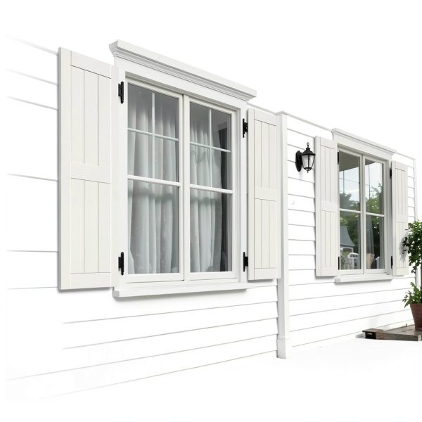 Exterior Window Shutters Ortus PP DIY White 14.5×25in Pair-1
