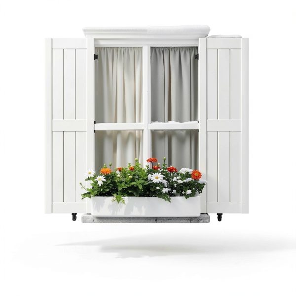Exterior Window Shutters Ortus PP DIY White 14.5×25in Pair-5