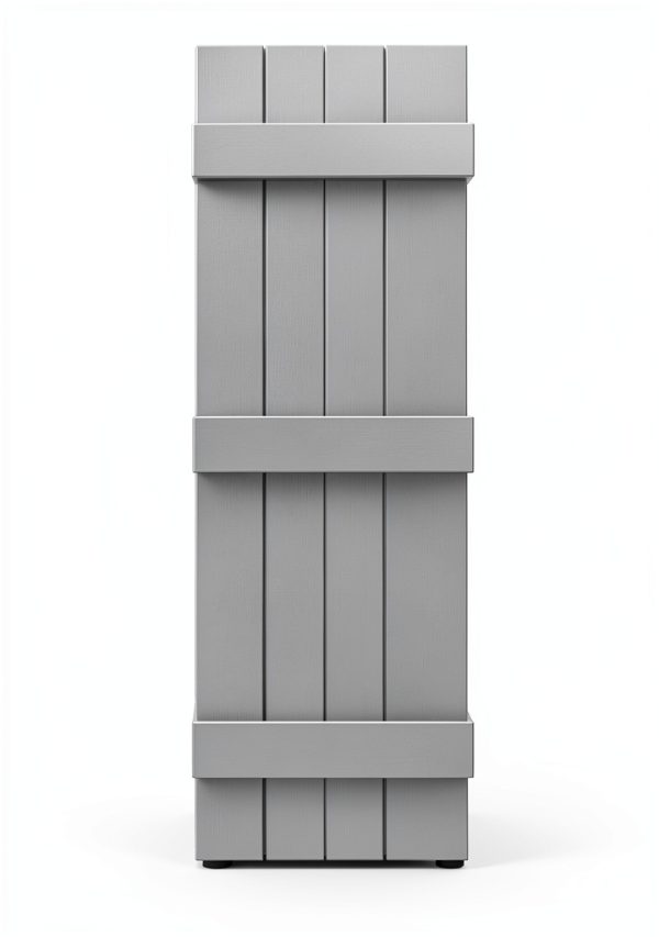 Board-n-Batten Shutters by Ekena Millwork – 75in Platinum-1