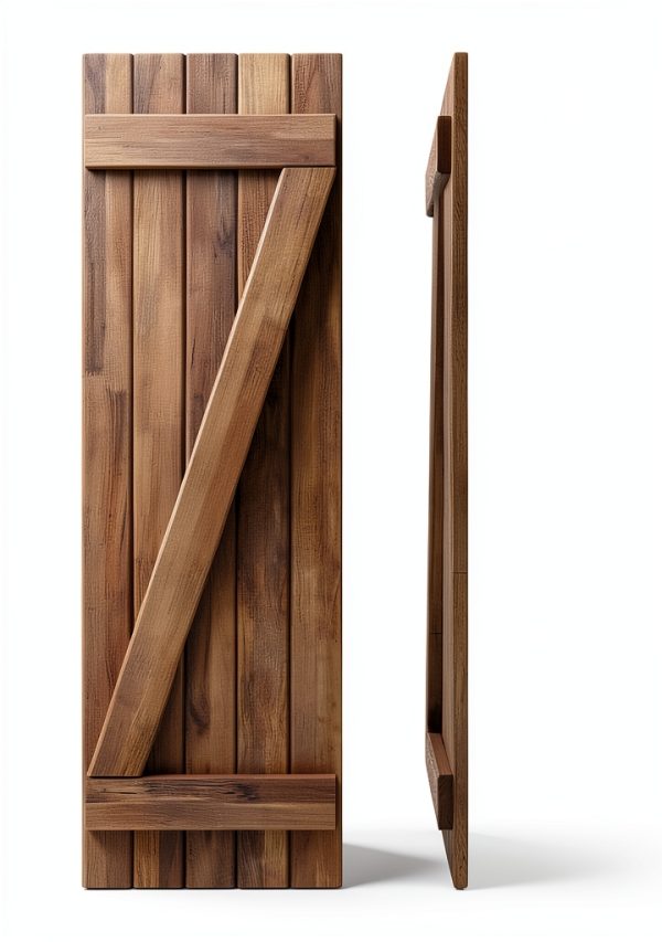 Americraft 17.5"W x 60"H Five Board Board‑Batten Shutters with Z‑Bar-1