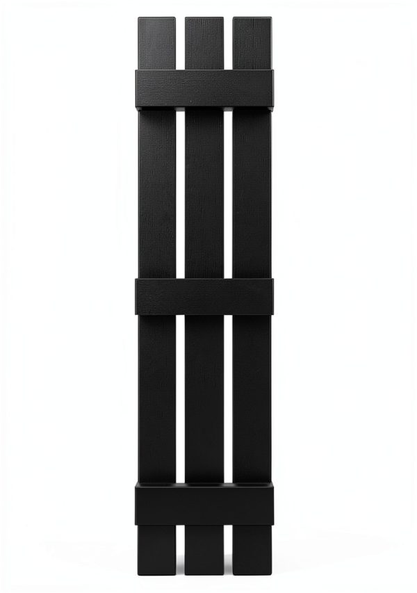 Mid America Vinyl Shutters 12"x59" Black Board Spaced Shutter-Lok-1