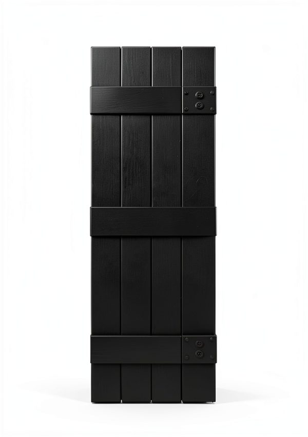 Board & Batten Vinyl Shutters Pontiac Trail Black Cosmos 14.5x59 USA-2