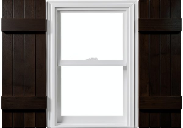 Mid America Board and Batten Vinyl Shutter 14x35 Black Pair-0