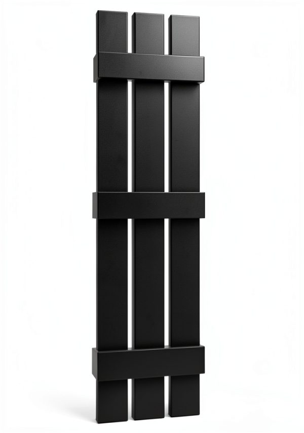 Mid America Vinyl Shutters 12"x59" Black Board Spaced Shutter-Lok-2