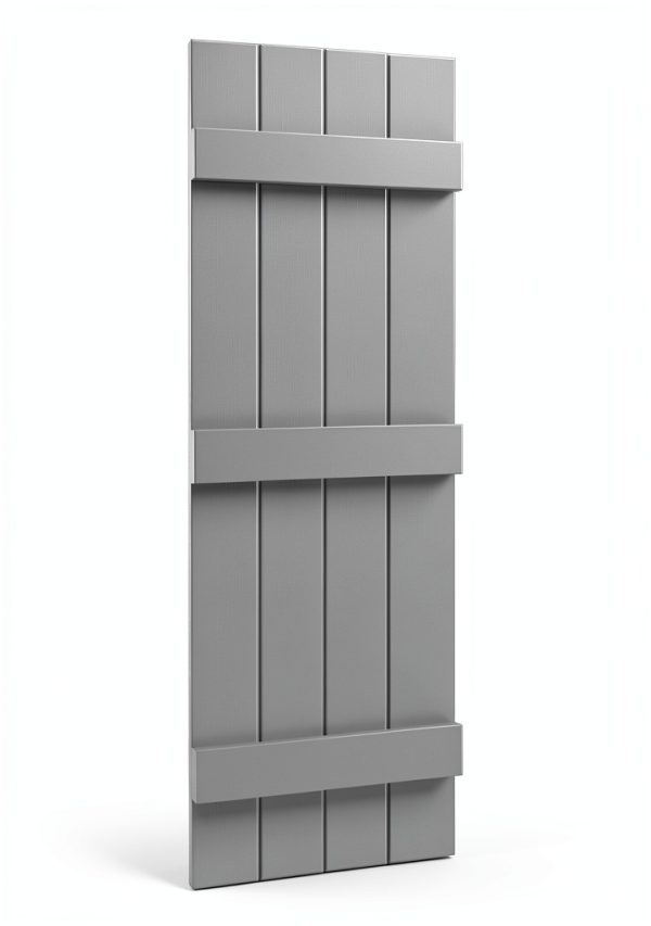 Board-n-Batten Shutters by Ekena Millwork – 75in Platinum-2
